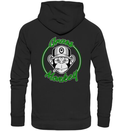 Grass Monkey - Hoodie Back Print - Premium Unisex Hoodie