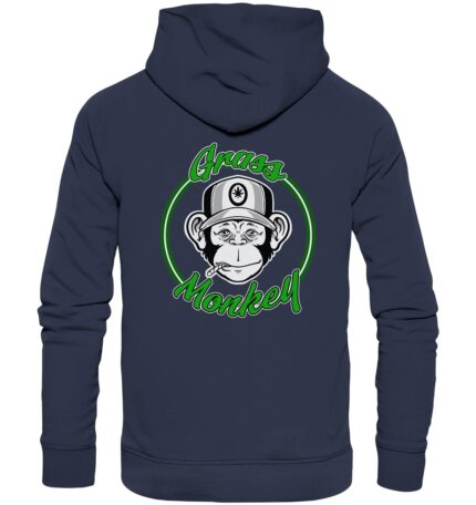 Grass Monkey - Hoodie Back Print - Premium Unisex Hoodie